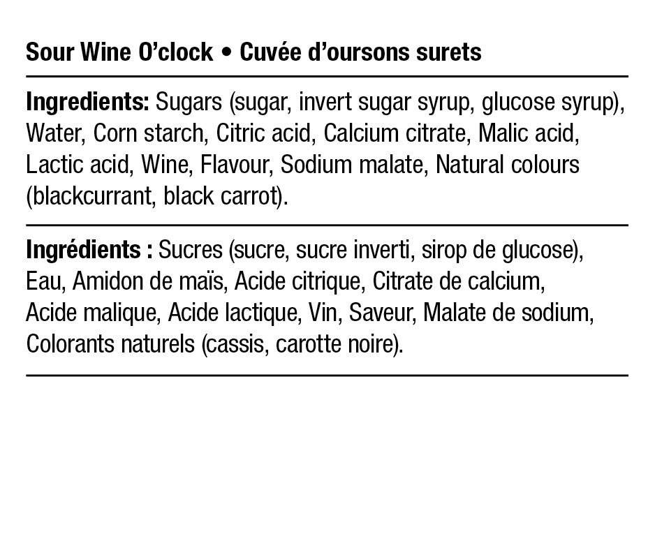 Ingredients - Vegan Sour Wine O'Clock