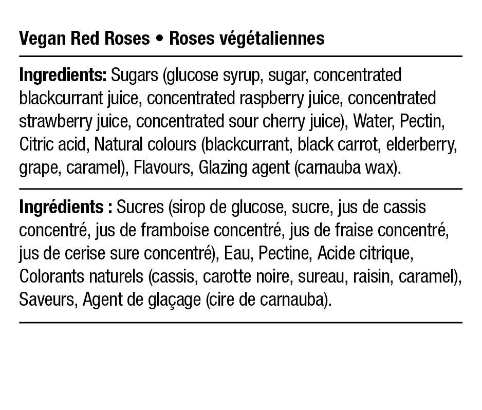 Ingredients - Vegan Red Roses
